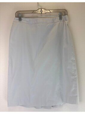 J. Crew Light Grey Knee-Length Pencil Skirt Back Pleats Business Office